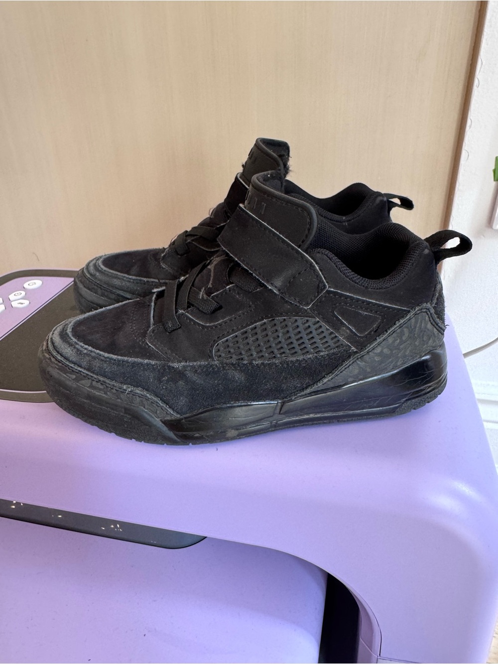 Jordan Kids Spizike Black High-Top Sneakers with Strap